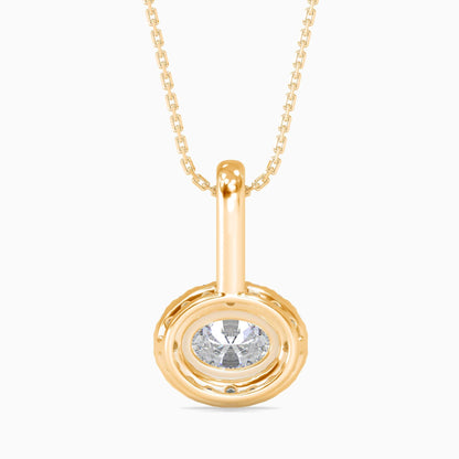 25 Cent Oval Solitaire Pendant with Halo