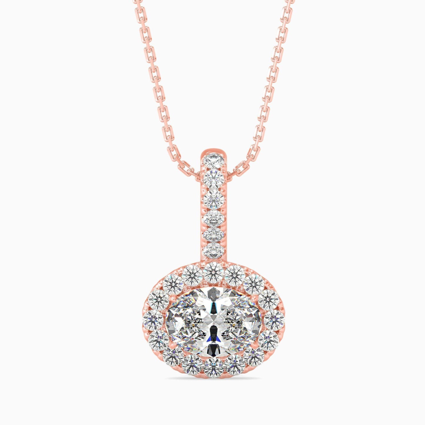 25 Cent Oval Solitaire Pendant with Halo