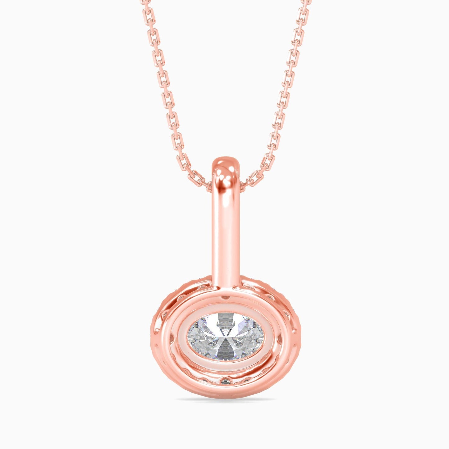 25 Cent Oval Solitaire Pendant with Halo