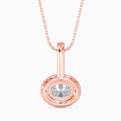 25 Cent Oval Solitaire Pendant with Halo