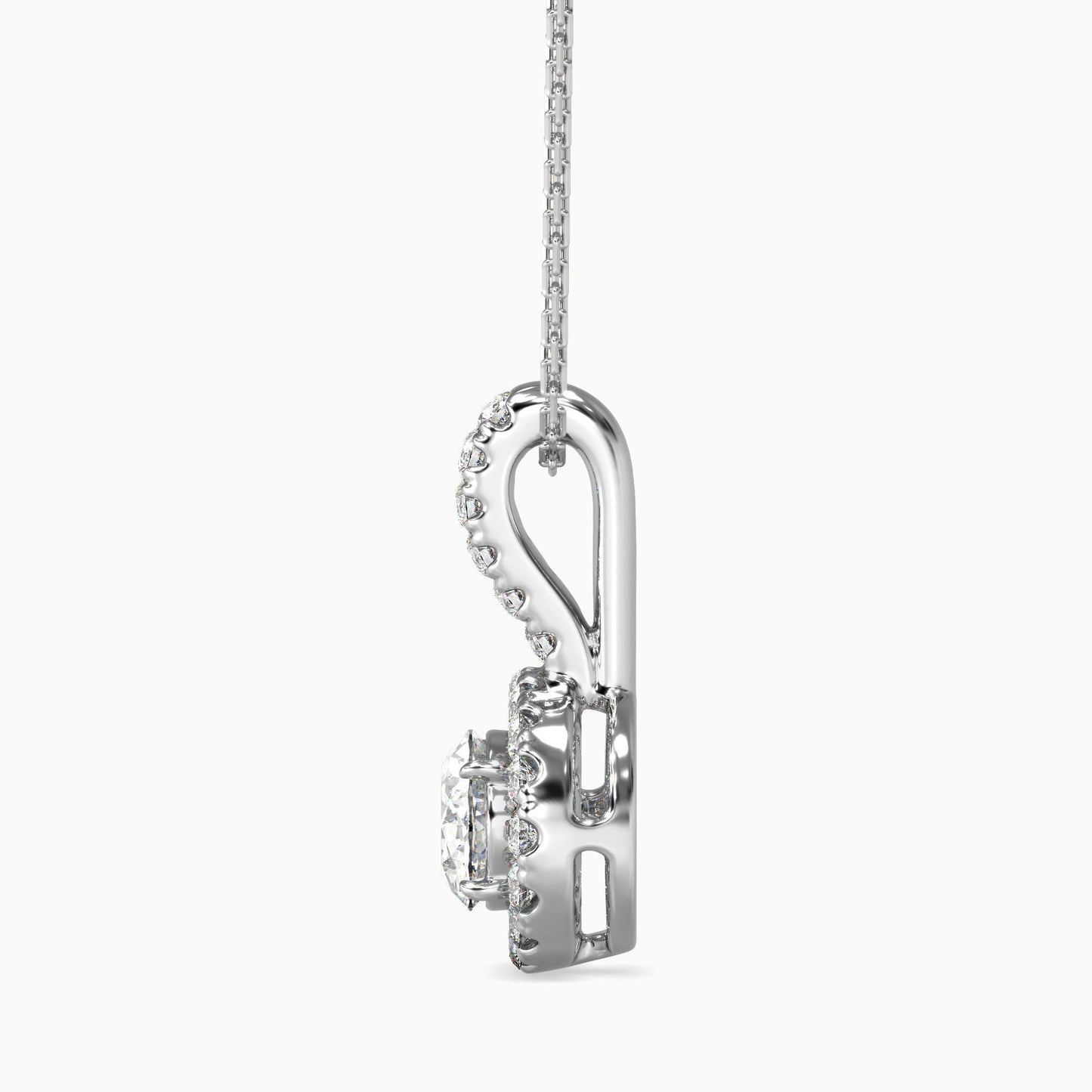 25 Cent Oval Solitaire Pendant with Halo