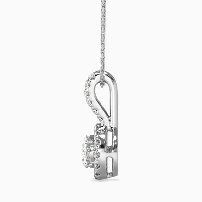 25 Cent Oval Solitaire Pendant with Halo