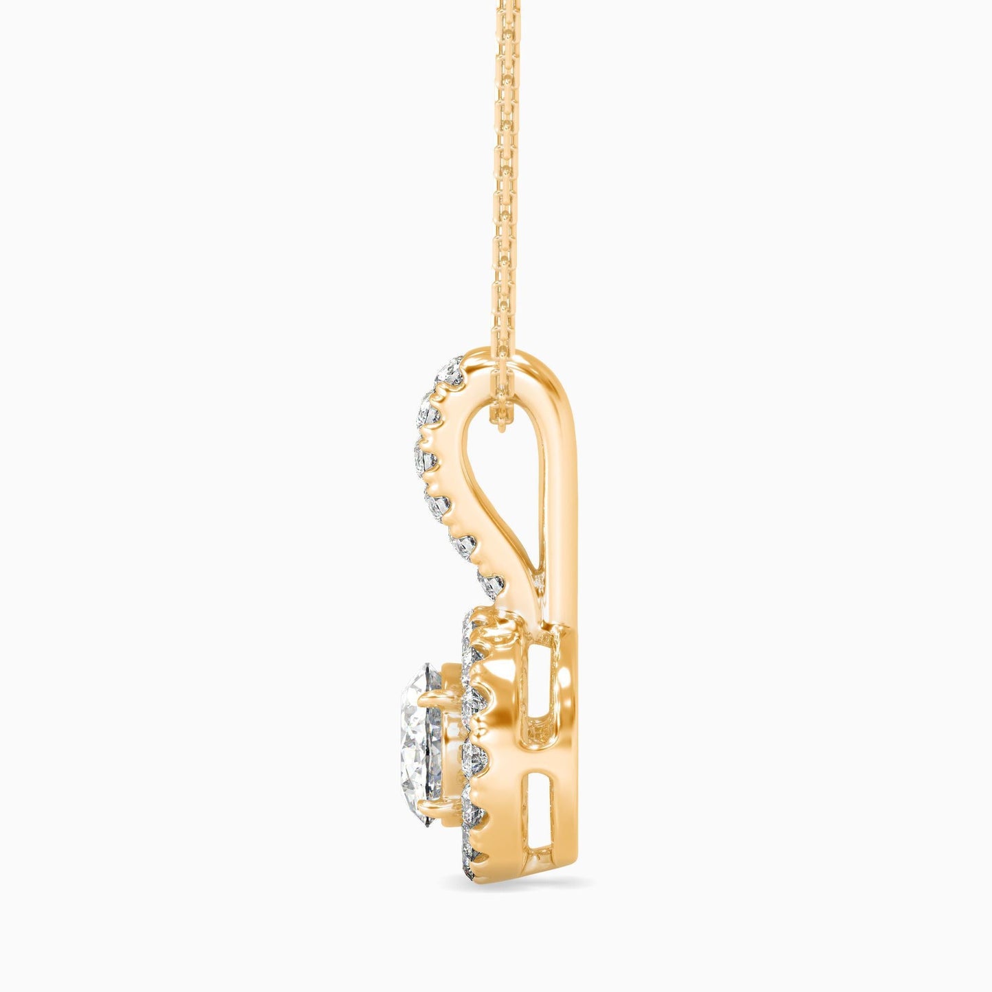 25 Cent Oval Solitaire Pendant with Halo