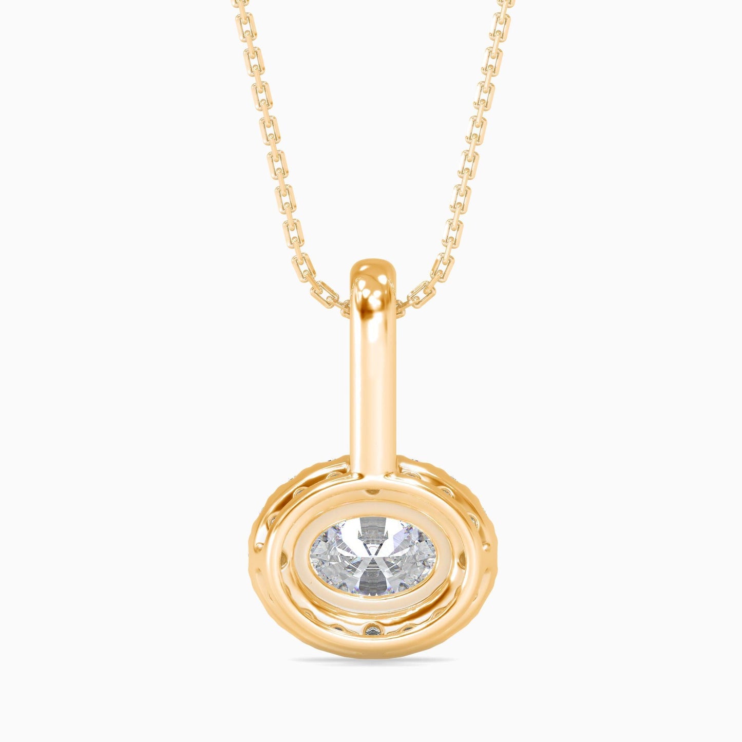 25 Cent Oval Solitaire Pendant with Halo