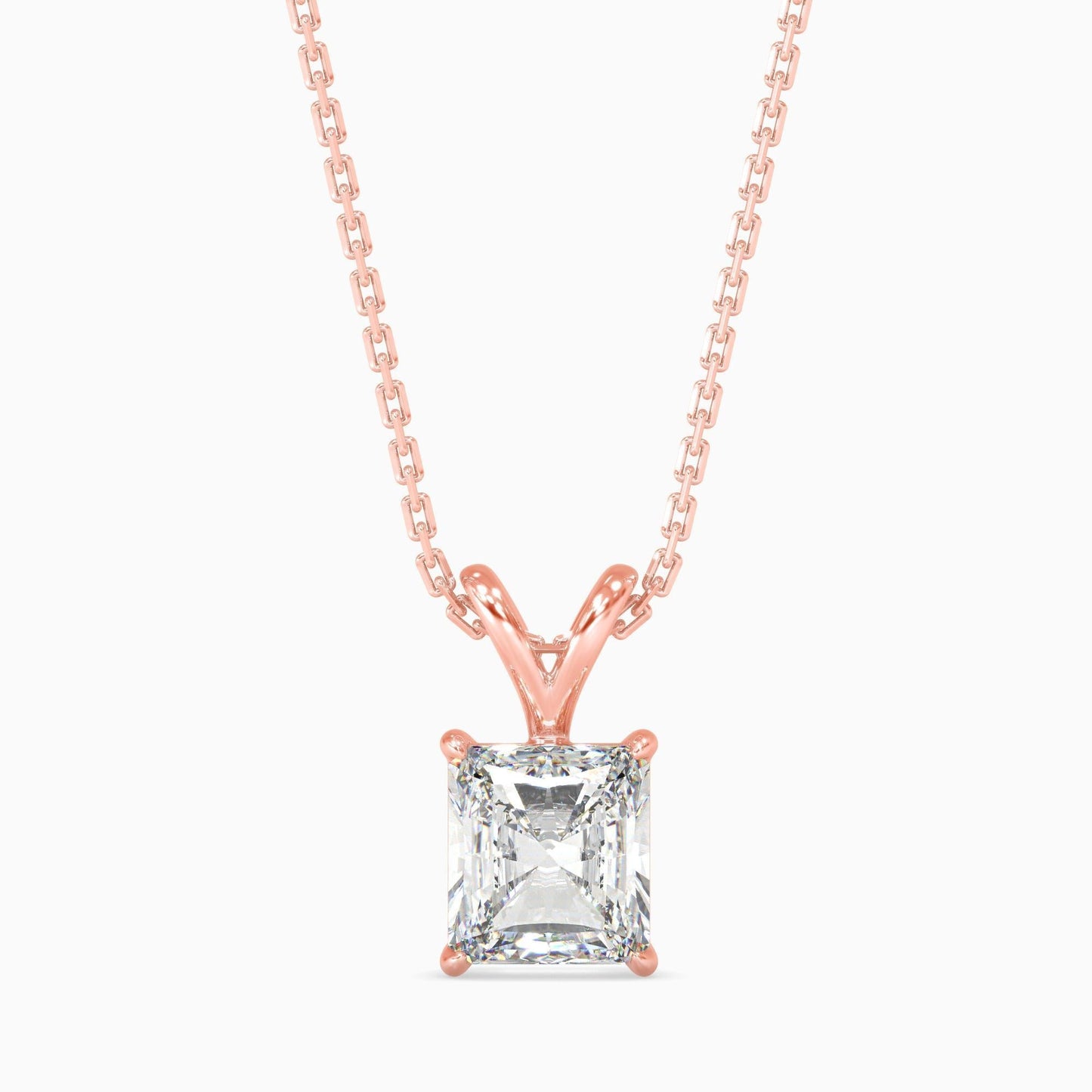 50 Cent Radiant Solitaire Pendant (With Chain)