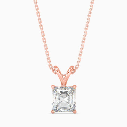 50 Cent Radiant Solitaire Pendant (With Chain)