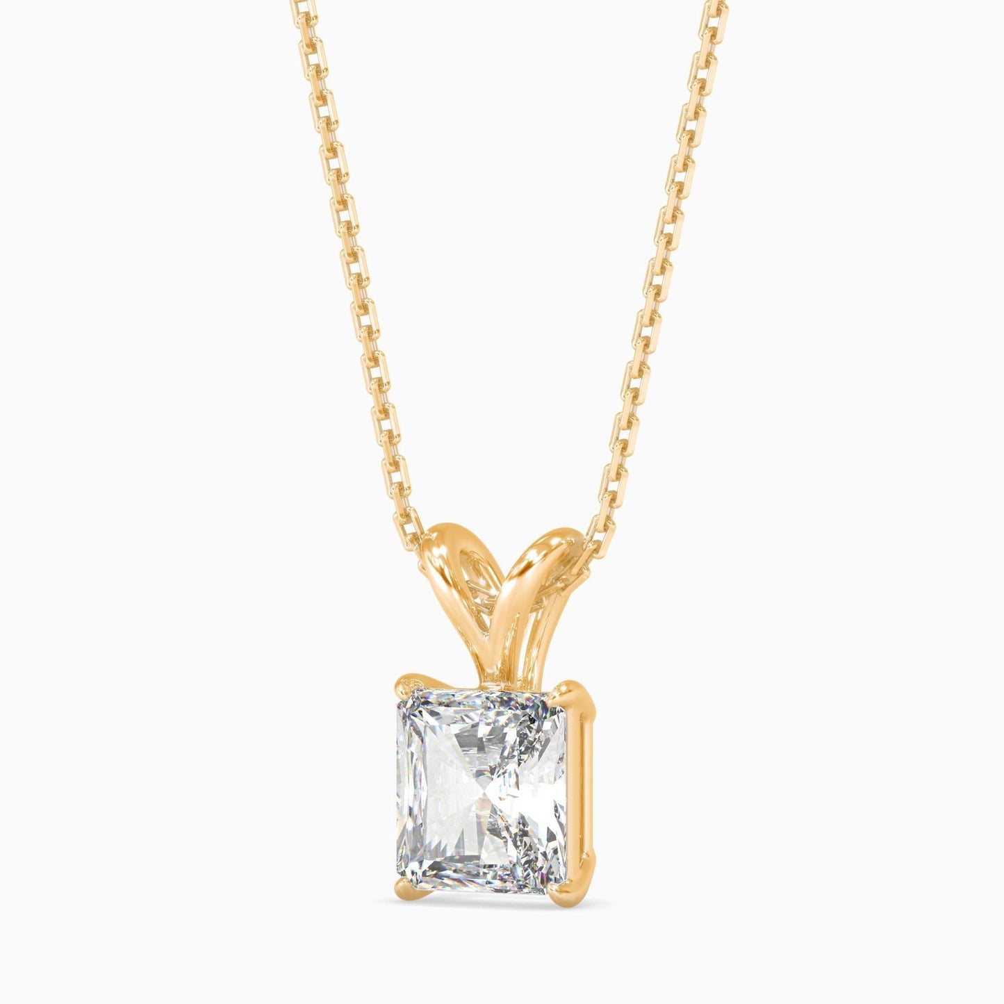 50 Cent Radiant Solitaire Pendant (With Chain)