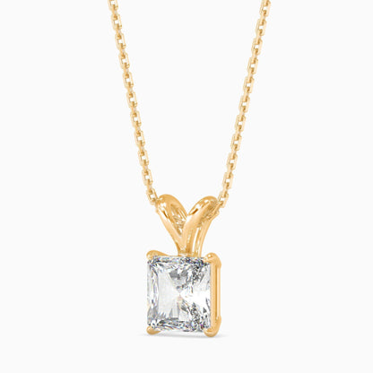 50 Cent Radiant Solitaire Pendant (With Chain)