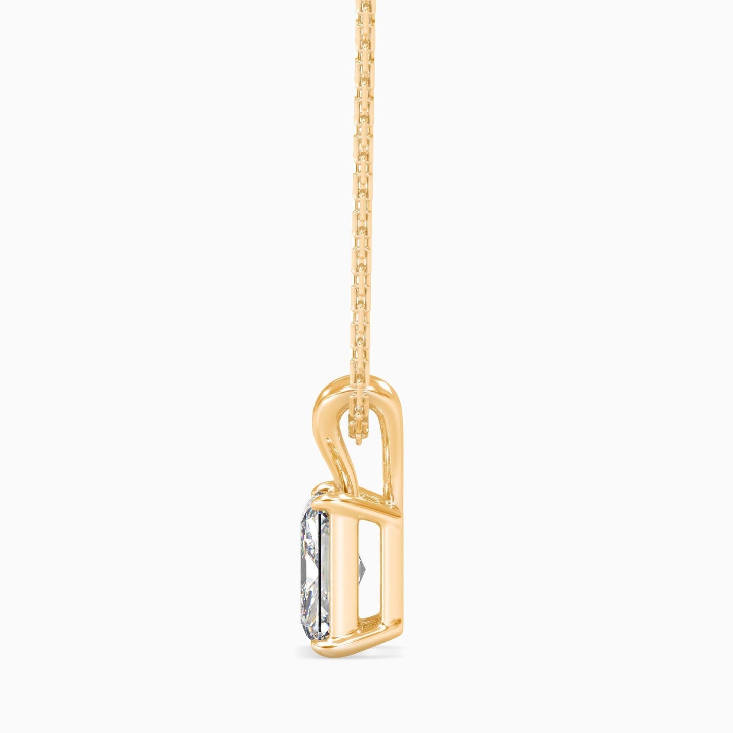 50 Cent Radiant Solitaire Pendant (With Chain)