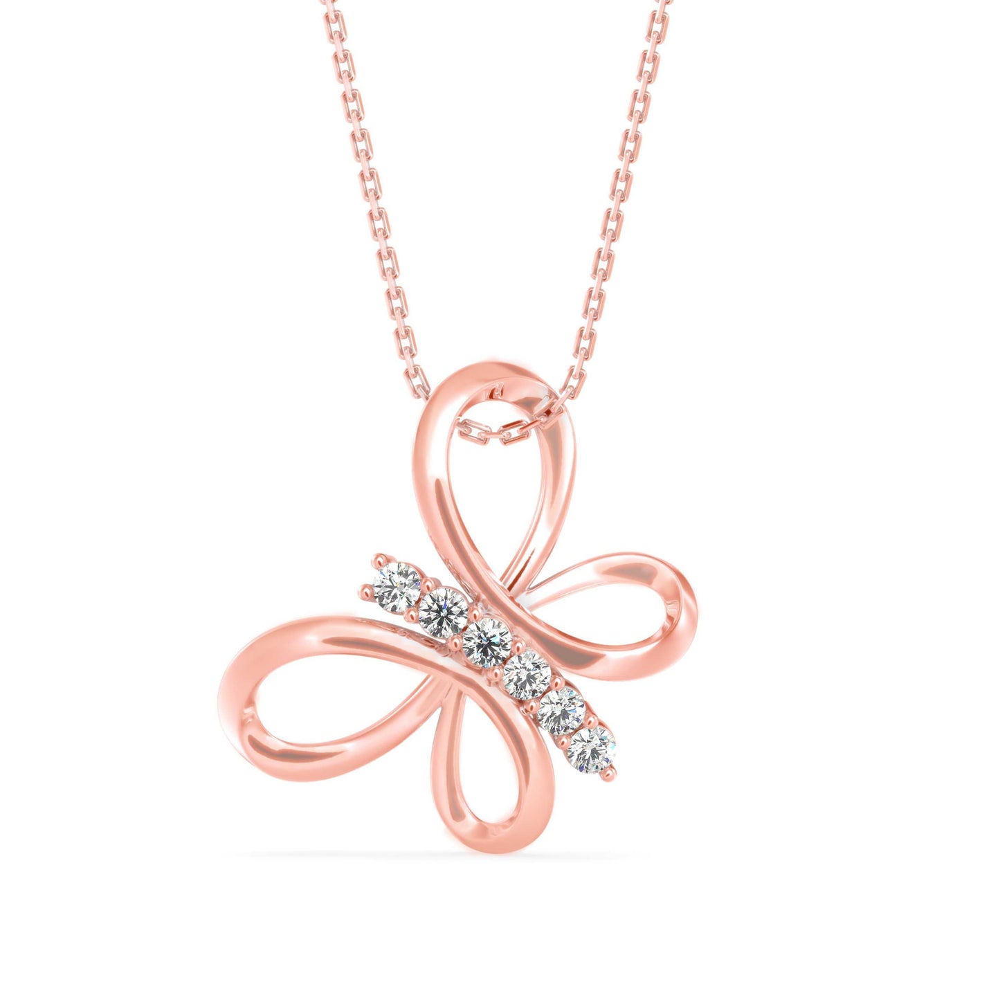 Radiant Flutter Diamond Pendant (With Chain)