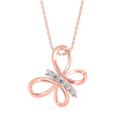 Radiant Flutter Diamond Pendant (With Chain)