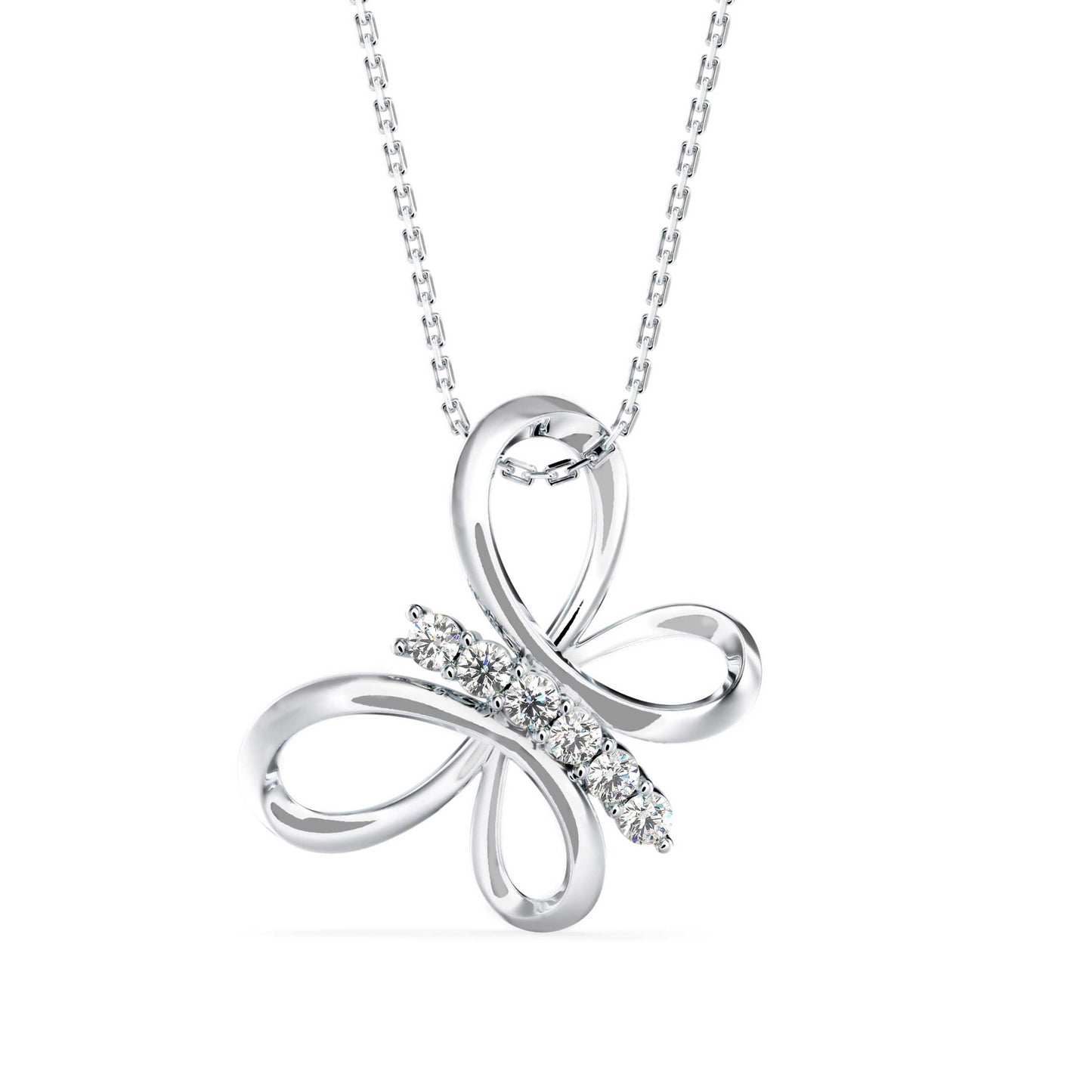 Radiant Flutter Diamond Pendant