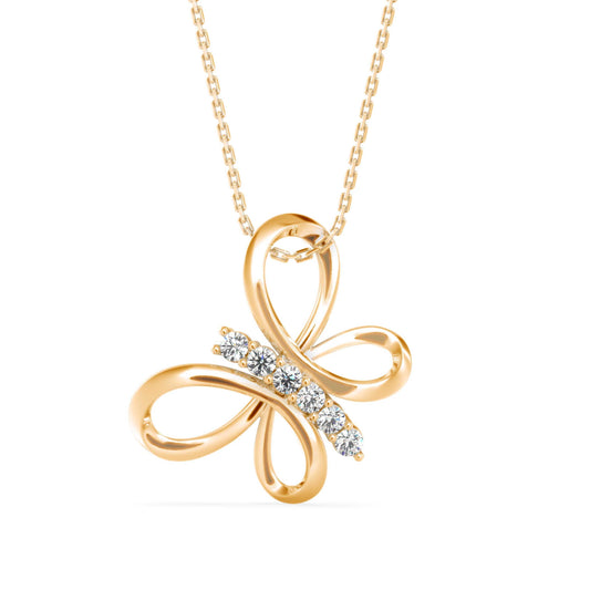 Radiant Flutter Diamond Pendant (With Chain)
