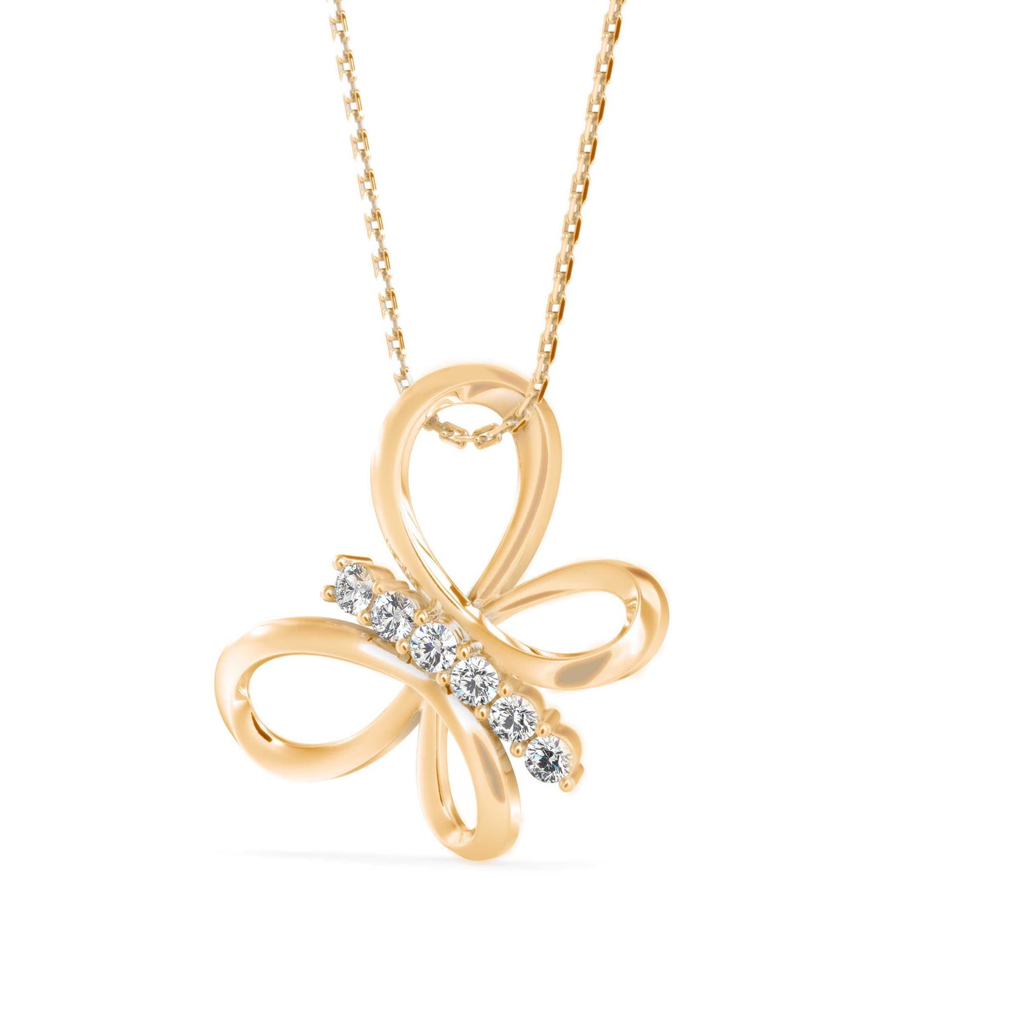 Radiant Flutter Diamond Pendant (With Chain)