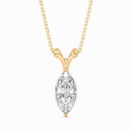 50 Cent Marquise Solitaire Pendant (With Chain)