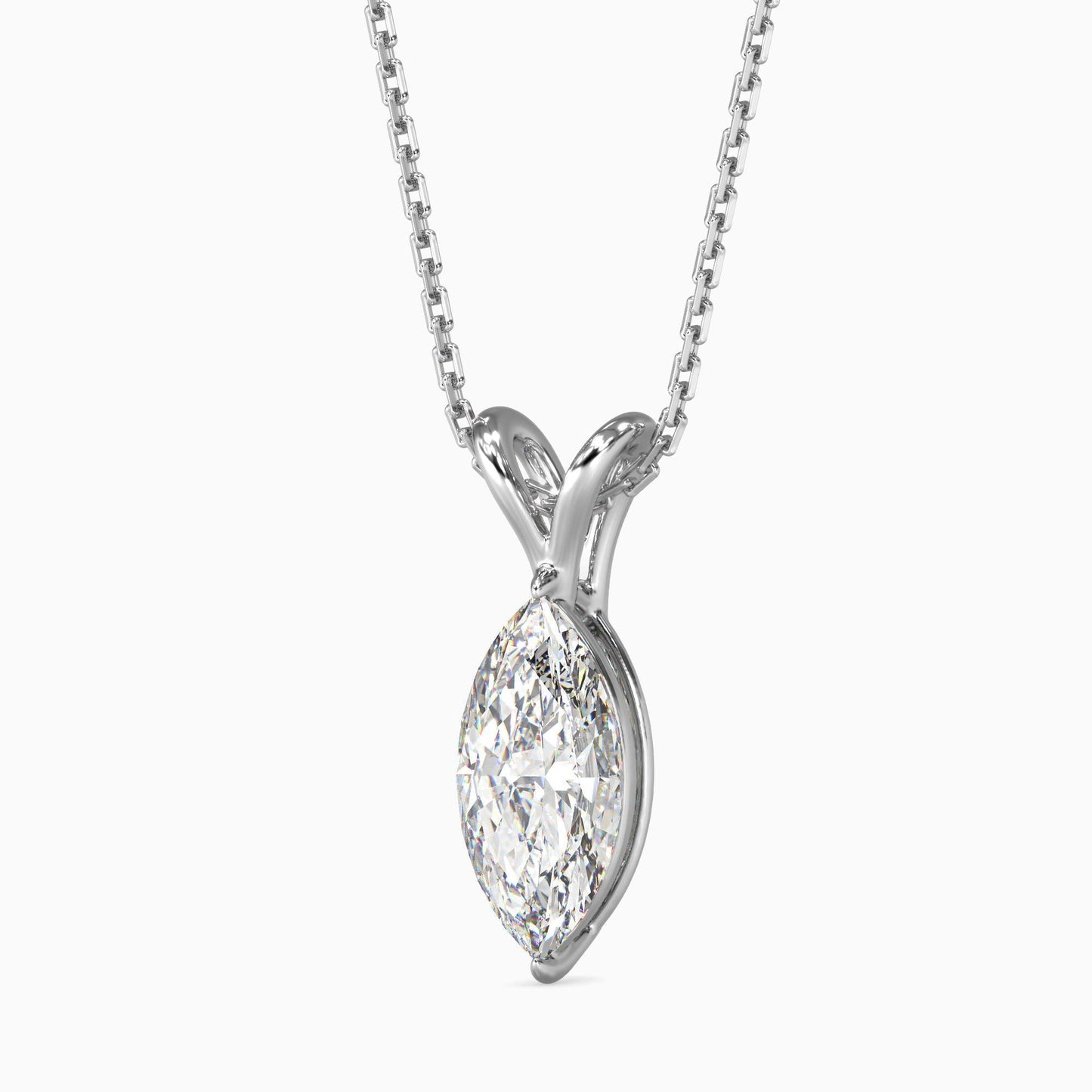 50 Cent Marquise Solitaire Pendant