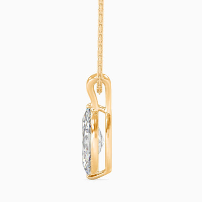 50 Cent Marquise Solitaire Pendant (With Chain)