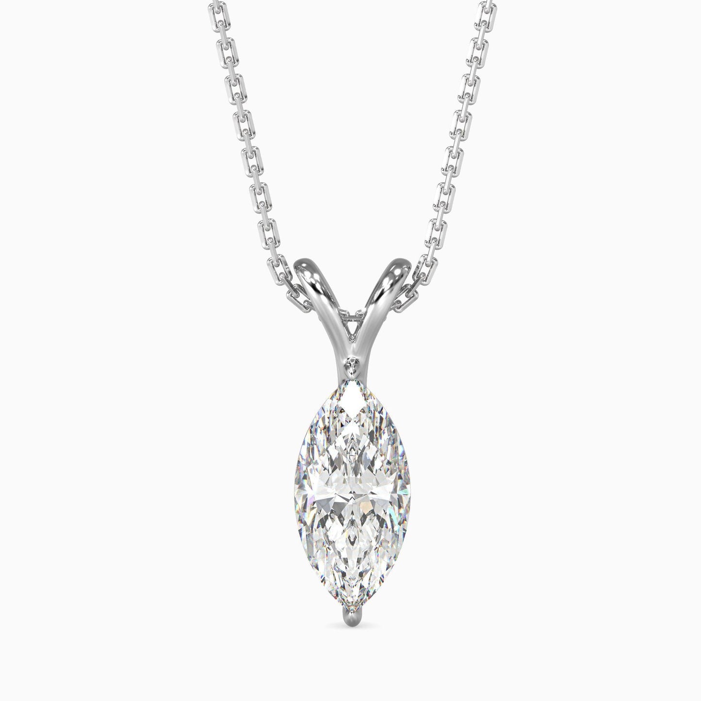 50 Cent Marquise Solitaire Pendant