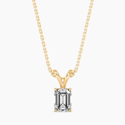 50 Cent Emerald Solitaire Pendant (With Chain)