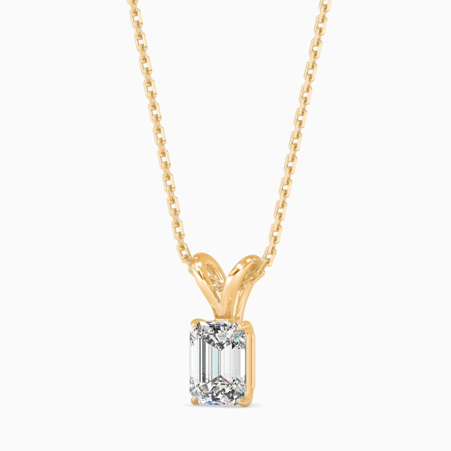 50 Cent Emerald Solitaire Pendant (With Chain)