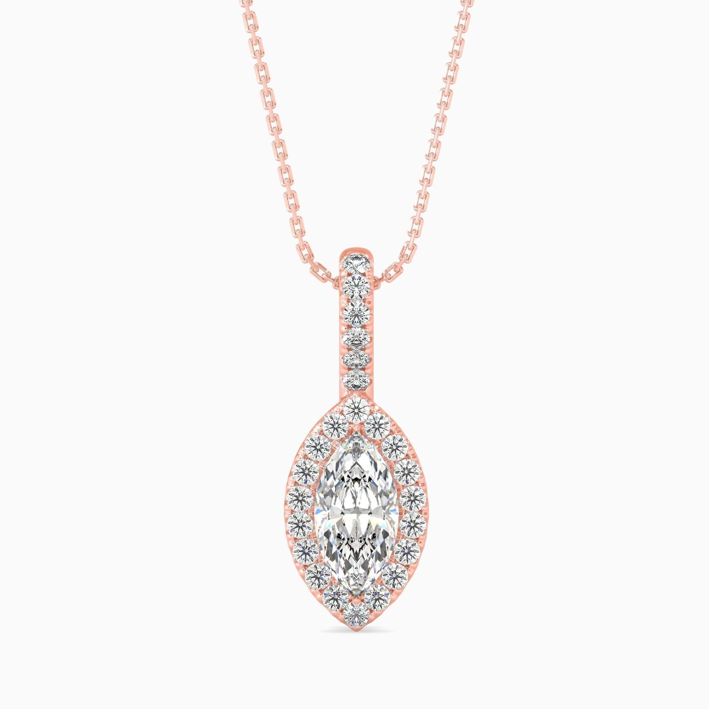 25 Cent Marquise Solitaire Pendant with Halo