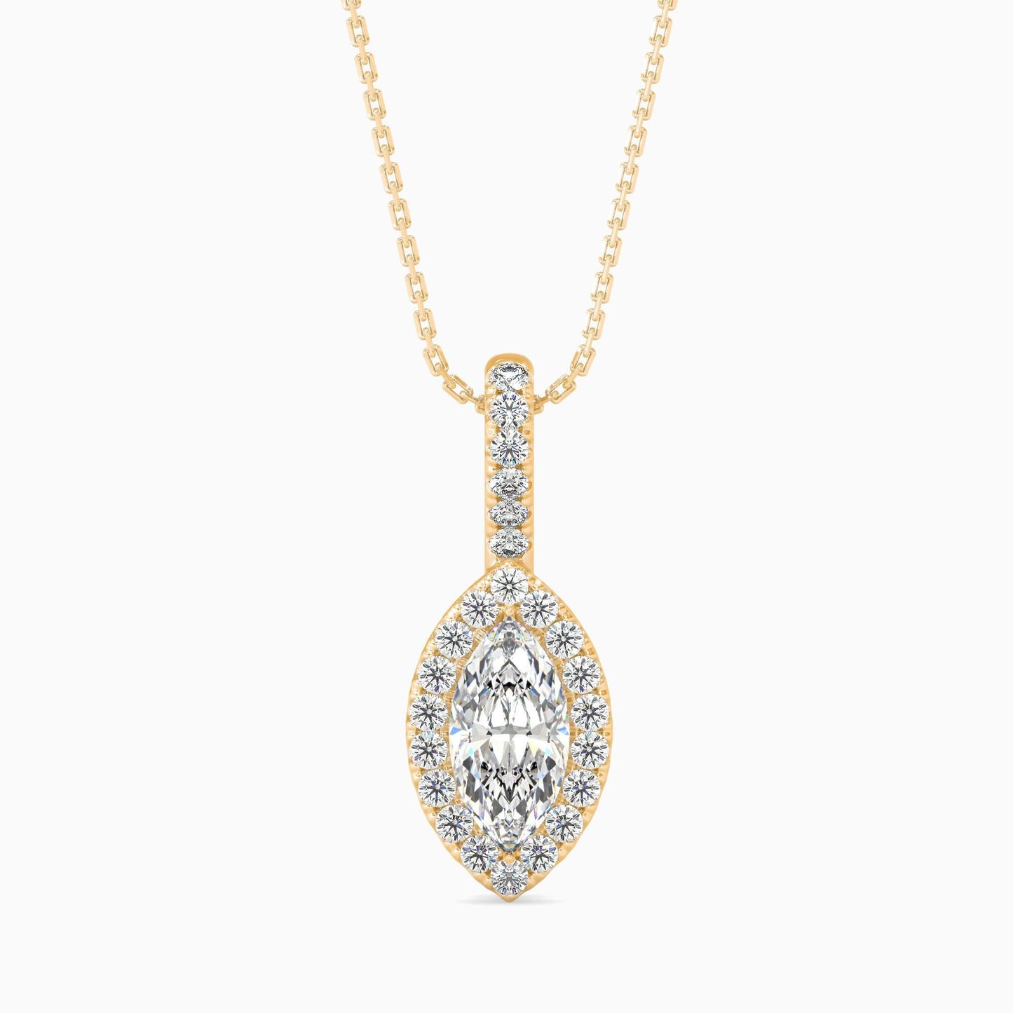 25 Cent Marquise Solitaire Pendant with Halo