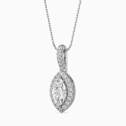 25 Cent Marquise Solitaire Pendant with Halo