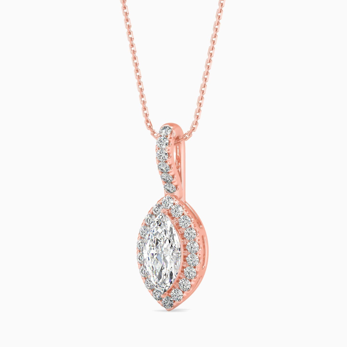 25 Cent Marquise Solitaire Pendant with Halo