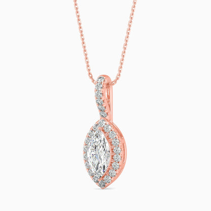 25 Cent Marquise Solitaire Pendant with Halo