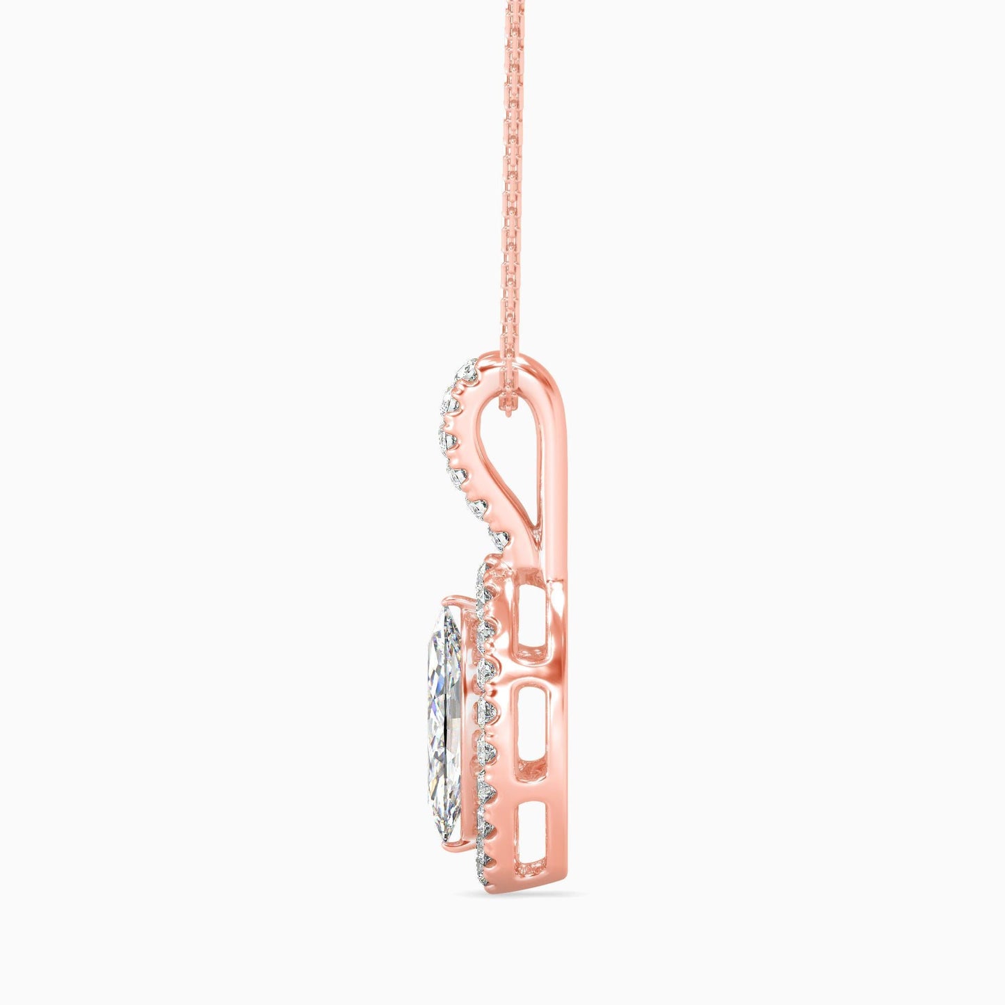 25 Cent Marquise Solitaire Pendant with Halo