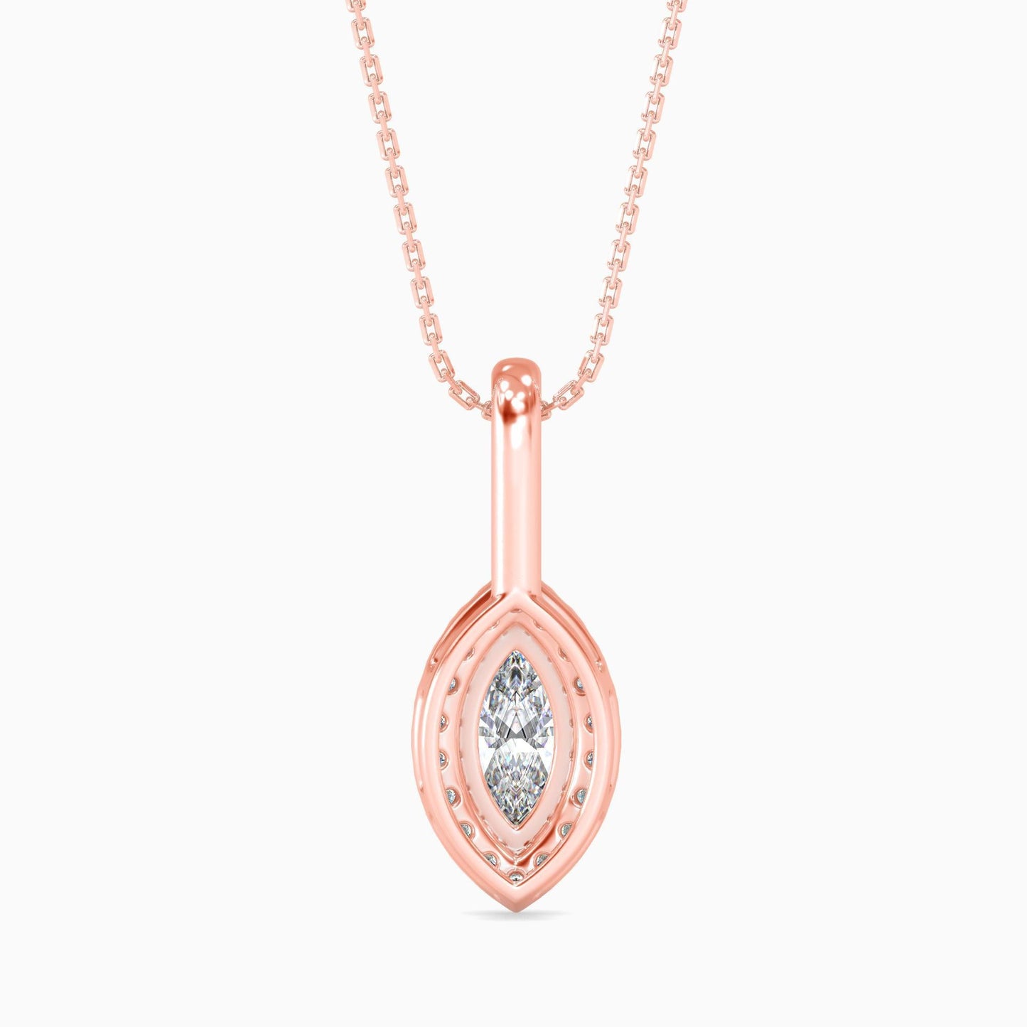 25 Cent Marquise Solitaire Pendant with Halo
