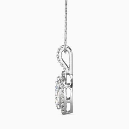 25 Cent Marquise Solitaire Pendant with Halo