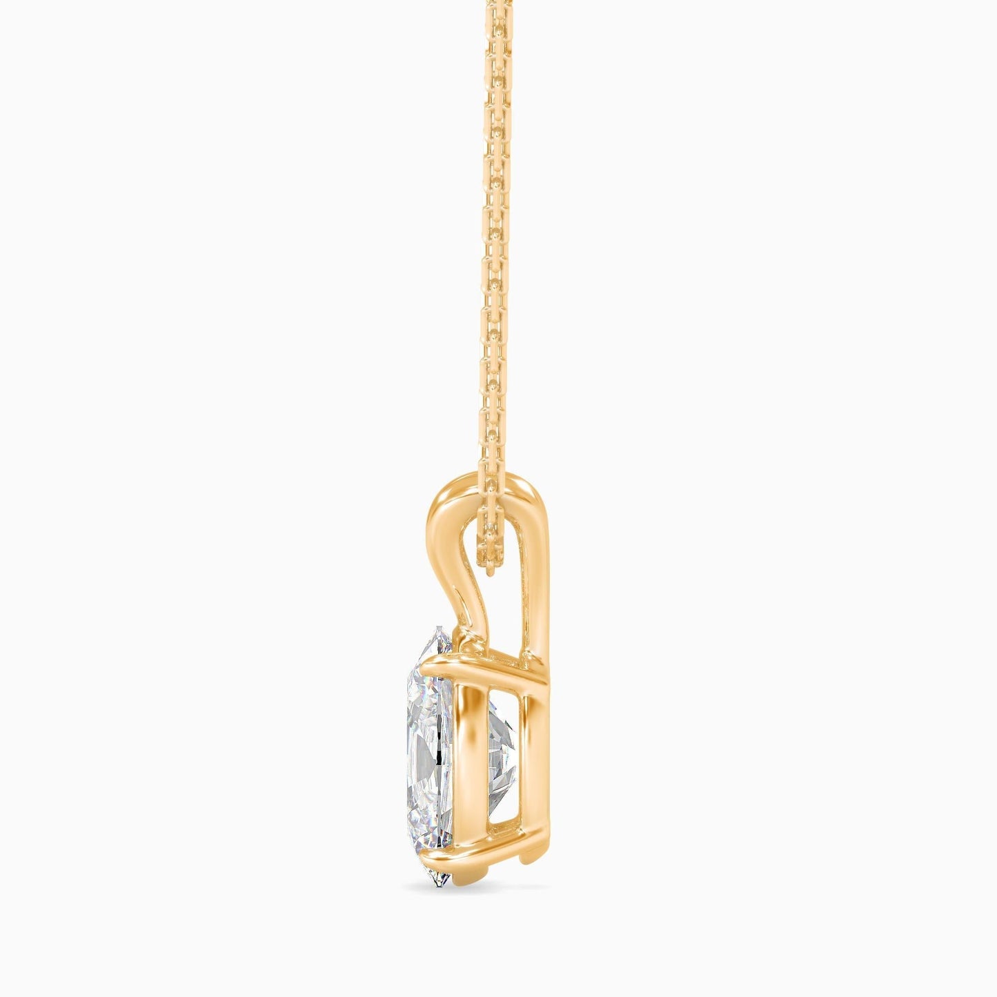 25 Cent Oval Solitaire Pendant (With Chain)