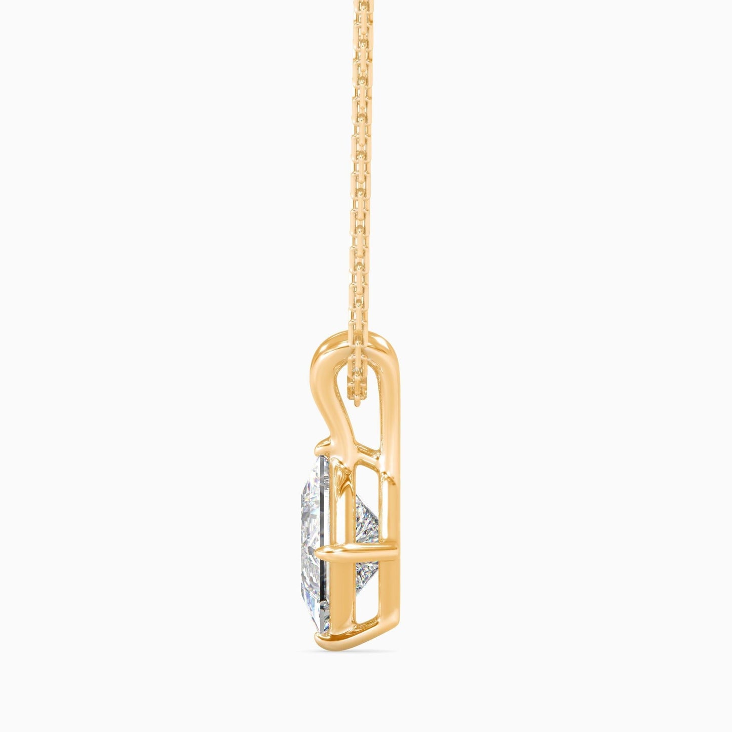 50 Cent Princess Solitaire Pendant (With Chain)