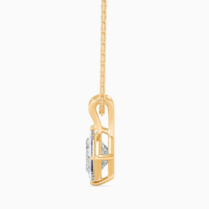 50 Cent Princess Solitaire Pendant (With Chain)