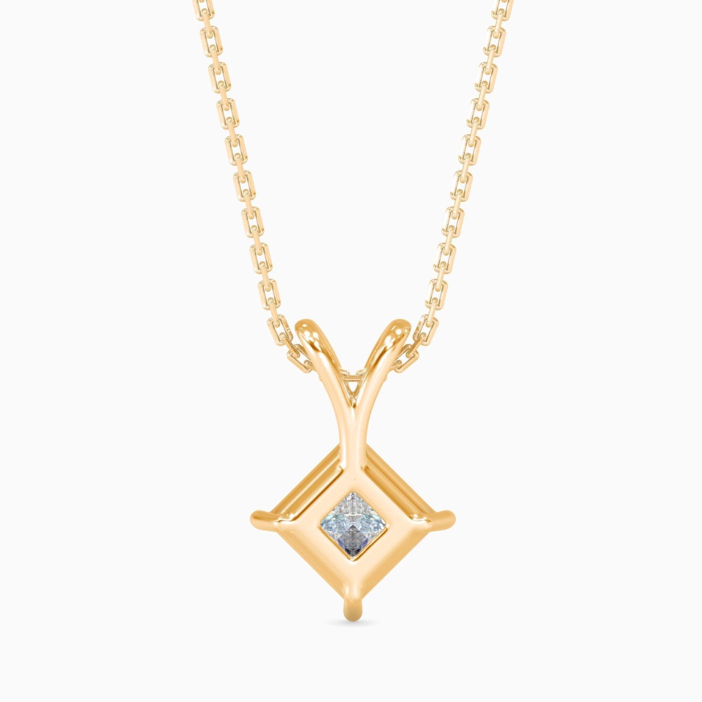 50 Cent Princess Solitaire Pendant (With Chain)