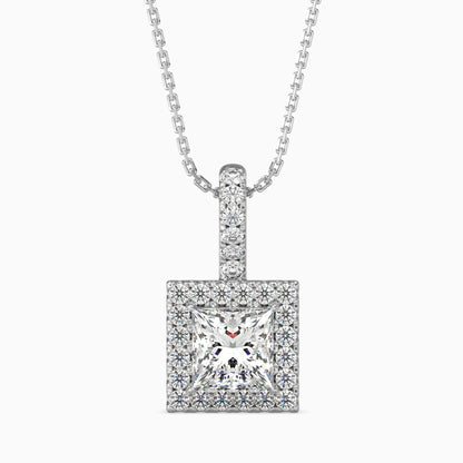 25 Cent Princess Solitaire Pendant with Halo