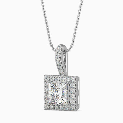 25 Cent Princess Solitaire Pendant with Halo