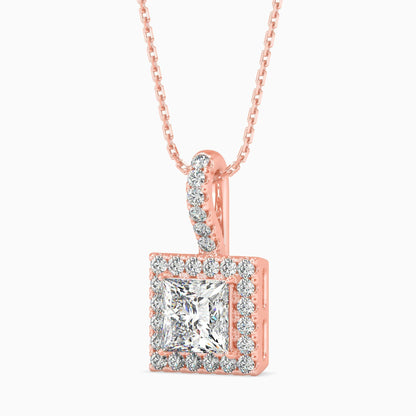 25 Cent Princess Solitaire Pendant with Halo