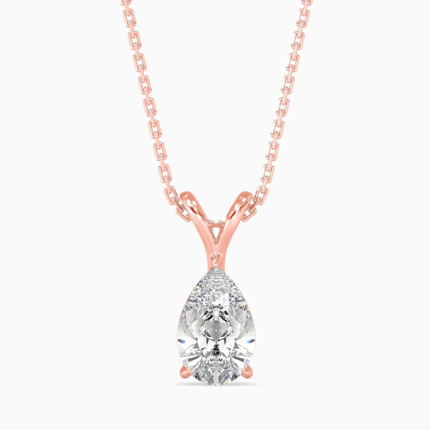 50 Cent Pear Solitaire Pendant