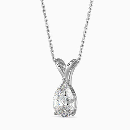 50 Cent Pear Solitaire Pendant