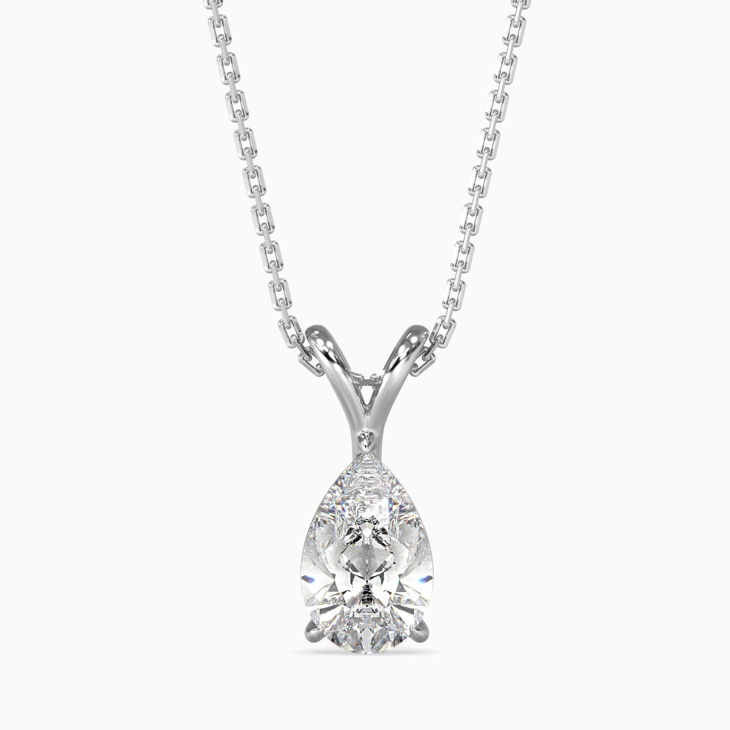 50 Cent Pear Solitaire Pendant