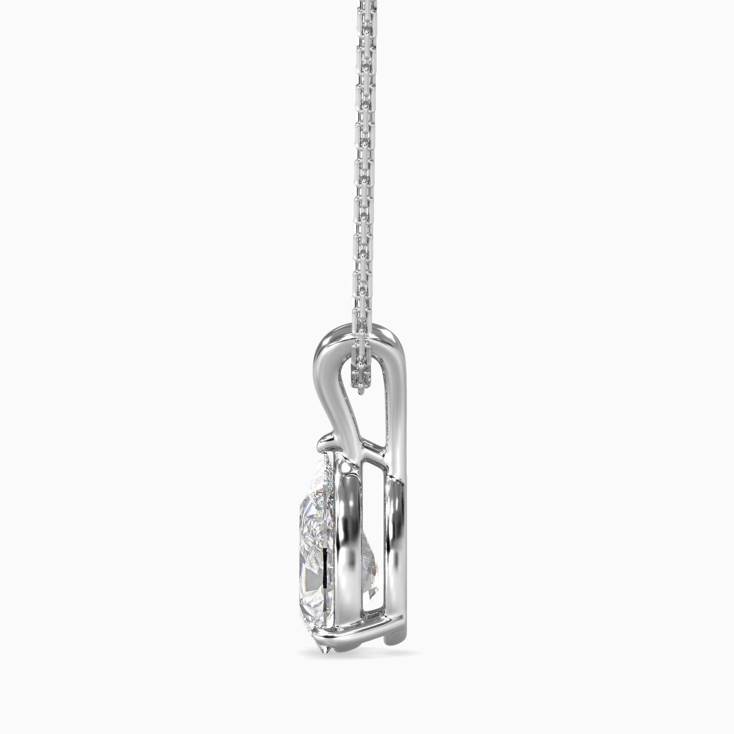 50 Cent Pear Solitaire Pendant