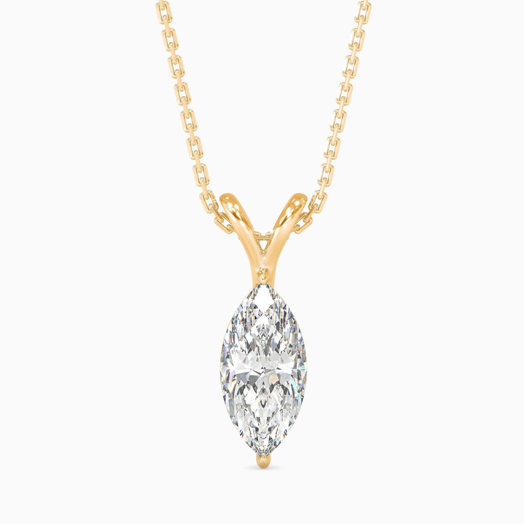 25 Cent Marquise Solitaire Pendant (With Chain)