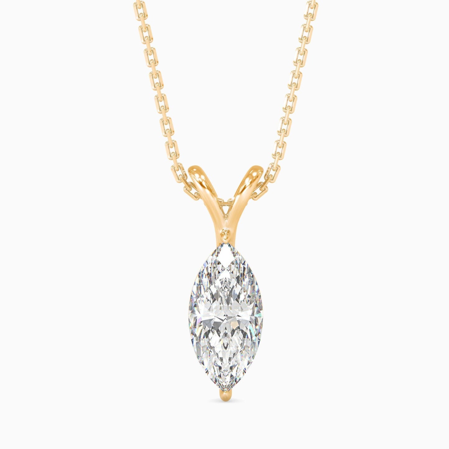 25 Cent Marquise Solitaire Pendant (With Chain)