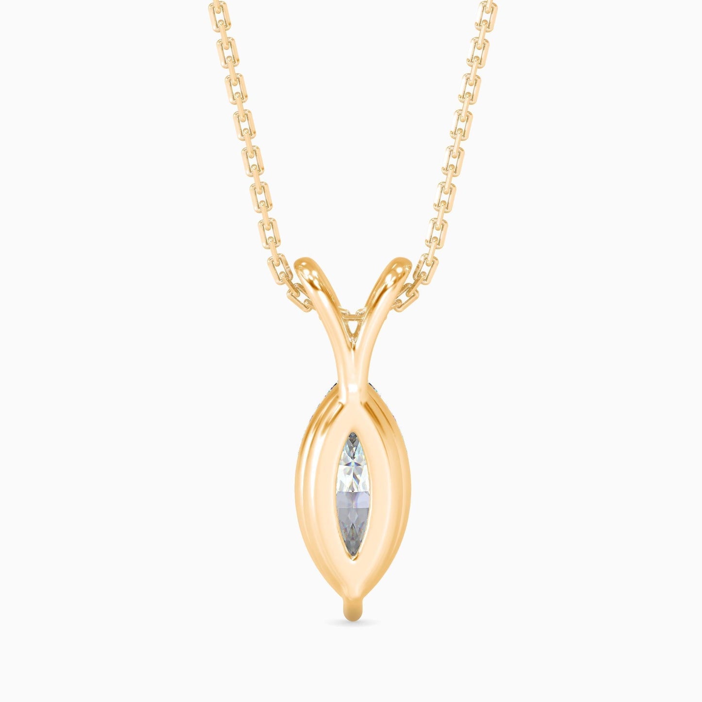 25 Cent Marquise Solitaire Pendant (With Chain)