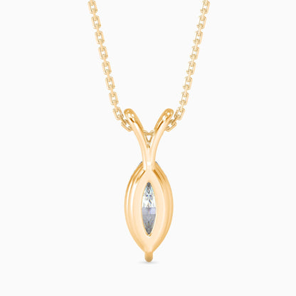 25 Cent Marquise Solitaire Pendant (With Chain)