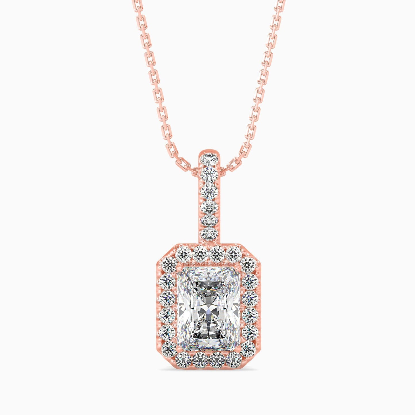 25 Cent Radiant Solitaire Pendant with Halo