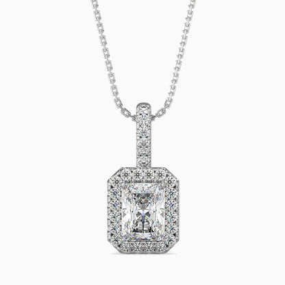 25 Cent Radiant Solitaire Pendant with Halo