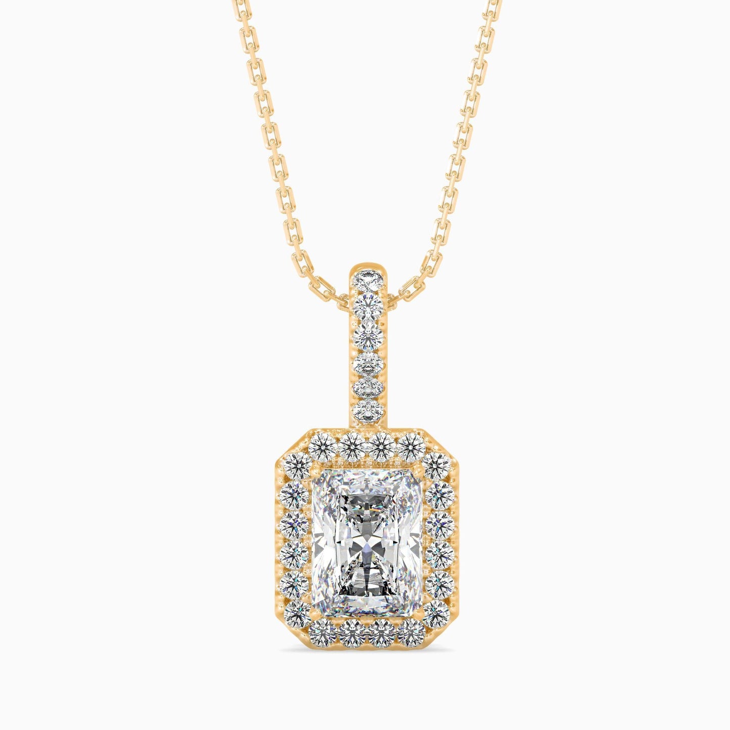 25 Cent Radiant Solitaire Pendant with Halo